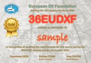 EUDXF-activiteitenmaand