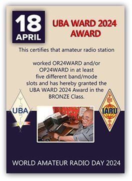 OR24WARD en OP24WARD als speciale evenementen stations actief voor Wereld Amateur Radio Dag